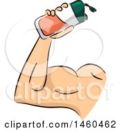 Clipart Of A Strong Mans Arm With A Protein Shake Royalty Free Vector Illustration by BNP Design Studio