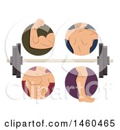 Poster, Art Print Of Male Muscles In Biceps Back Torso And Legs With A Barbell