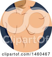Poster, Art Print Of Fitness Icon Of A Man Flexing His Back