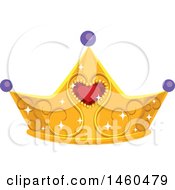 Clipart Of A Royal Crown With Gems Royalty Free Vector Illustration