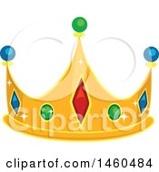 Clipart Of A Royal Crown With Gems Royalty Free Vector Illustration