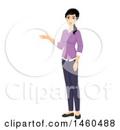 Clipart Of A Presenting Female Teacher Royalty Free Vector Illustration