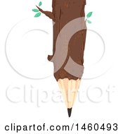 Poster, Art Print Of Tree Log With Leaves And Pencil Tip