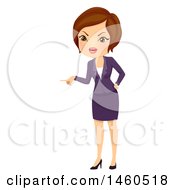 Poster, Art Print Of Short Haired Brunette Angry Caucasian Business Woman Pointing