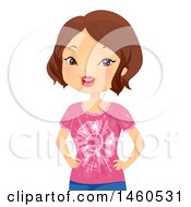 Woman Wearing A Tie Dye T Shirt