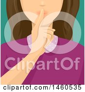 Clipart Of A Cropped Woman Shushing With Her Finger Royalty Free Vector Illustration by BNP Design Studio