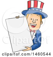 Cartoon Uncle Sam Holding A Blank Sign