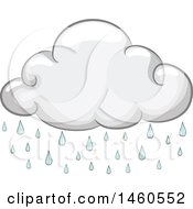 Clipart Of A Rain Cloud Royalty Free Vector Illustration