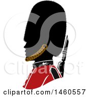 Poster, Art Print Of Silhouetted British Royal Guard Soldier In Profile