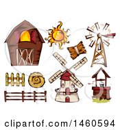 Poster, Art Print Of Barn And Farm Design Elements