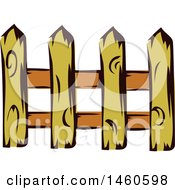 Clipart Of A Farm Fence Royalty Free Vector Illustration