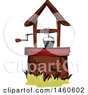 Clipart Of A Bucket And Well Royalty Free Vector Illustration
