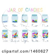 Poster, Art Print Of Jars Of Candies Activity For Teaching Counting Numbers
