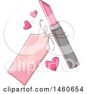 Poster, Art Print Of Sketched Price Tag Hearts And Lipstick