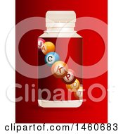 Poster, Art Print Of 3d Pill Bottle Of Jackpot Balls On Red