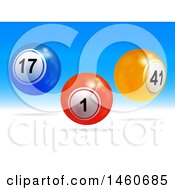Poster, Art Print Of Blue And White Background With 3d Floating Numbered Balls