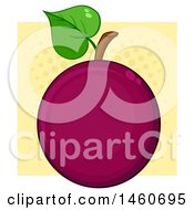 Clipart Of A Passion Fruit Over Halftone Royalty Free Vector Illustration by Hit Toon