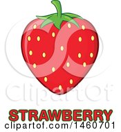 Clipart Of A Strawberry Over Text Royalty Free Vector Illustration by Hit Toon