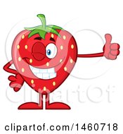 Poster, Art Print Of Strawberry Mascot Character Giving A Thumb Up