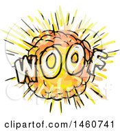 Clipart Of A Cartoon Comic Woof Explosion Royalty Free Vector Illustration by patrimonio