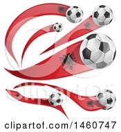 Poster, Art Print Of 3d Soccer Balls And Albanian Flags