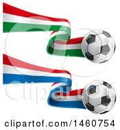 Poster, Art Print Of 3d Soccer Balls And French And Italian Flags