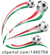 Poster, Art Print Of 3d Soccer Balls And Italian Flags