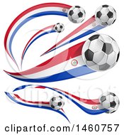 Poster, Art Print Of 3d Soccer Balls And Paraguay Flags