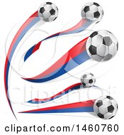 Poster, Art Print Of 3d Soccer Balls And Russian Flags