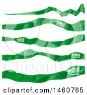Clipart Of Saudi Arabian Flag Banners Royalty Free Vector Illustration