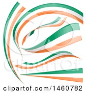 Clipart Of Irish Flag Banners Royalty Free Vector Illustration