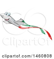 Poster, Art Print Of Happy Airplane With An Italian Flag