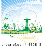 Brazil Flag And Travel Background