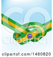 Poster, Art Print Of Brazil Flag Banner Knot Background