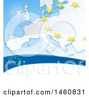 Clipart Of A European Flag Background Royalty Free Vector Illustration by Domenico Condello