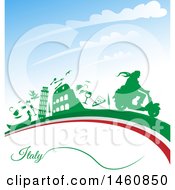 Poster, Art Print Of Italian Flag And Icons