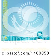 Clipart Of A Kazakistan Flag Background Royalty Free Vector Illustration