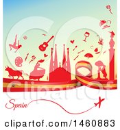Poster, Art Print Of Spanish Flag And Travel Background
