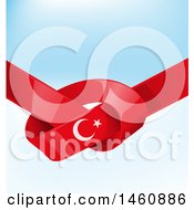 Clipart Of A Turkish Flag Background Royalty Free Vector Illustration by Domenico Condello