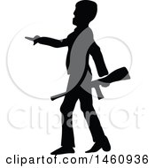 Clipart Of A Silhouetted Terrorist Royalty Free Vector Illustration