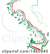 Clipart Of A Map Of Italy With Icons Royalty Free Vector Illustration by Domenico Condello