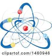 Clipart Of A Colorful Atom Royalty Free Vector Illustration by Domenico Condello