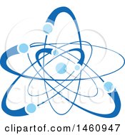 Clipart Of A Blue Atom Royalty Free Vector Illustration