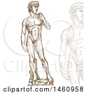 Poster, Art Print Of Sketched Statue Of David