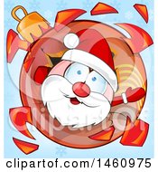 Poster, Art Print Of Shattered Christmas Bauble And Santa