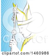 Poster, Art Print Of The Pope Against Rays