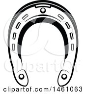 Clipart Of A Horseshoe In Black And White Royalty Free Vector Illustration