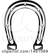 Clipart Of A Horseshoe In Black And White Royalty Free Vector Illustration