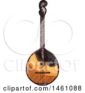 Clipart Of A Sketched Banjo Royalty Free Vector Illustration by Vector Tradition SM