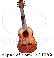 Clipart Of A Sketched Guitar Royalty Free Vector Illustration by Vector Tradition SM